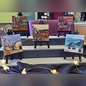 2.5x2.5 Original Acrylic Painting "Star Wars"